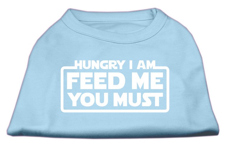 Hungry I am Screen Print Shirt Baby Blue XS